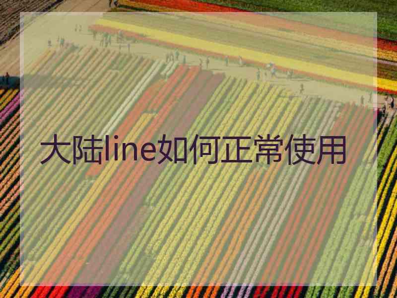 大陆line如何正常使用