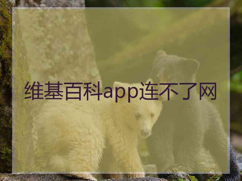 维基百科app连不了网