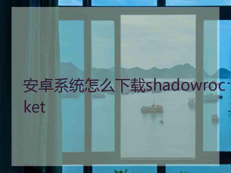 安卓系统怎么下载shadowrocket