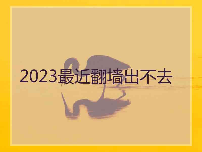 2023最近翻墙出不去