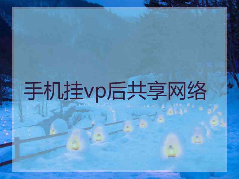 手机挂vp后共享网络