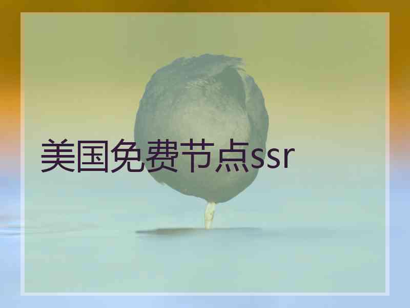 美国免费节点ssr