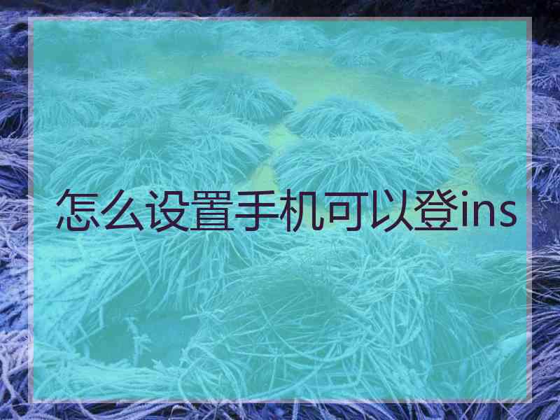 怎么设置手机可以登ins