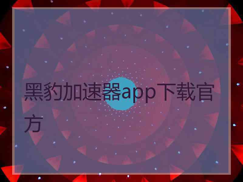 黑豹加速器app下载官方