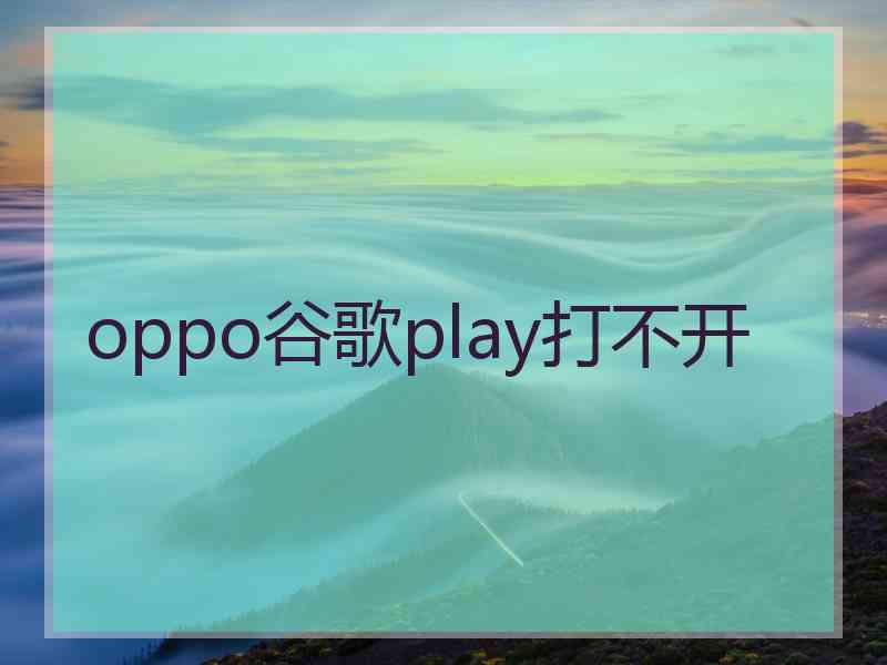 oppo谷歌play打不开