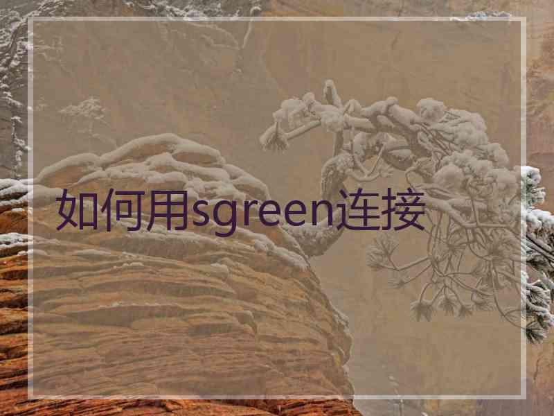 如何用sgreen连接