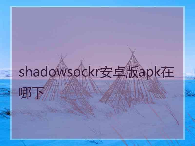 shadowsockr安卓版apk在哪下