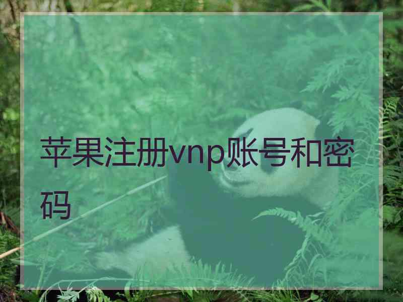 苹果注册vnp账号和密码