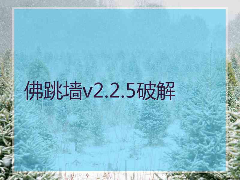 佛跳墙v2.2.5破解