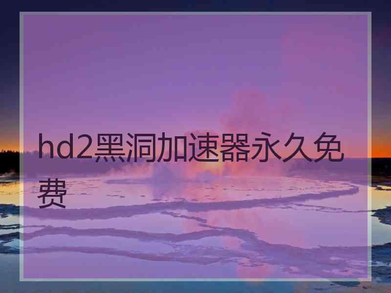 hd2黑洞加速器永久免费