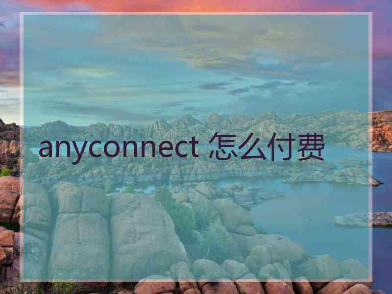 anyconnect 怎么付费