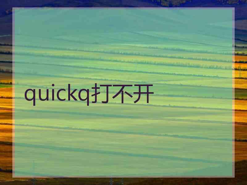 quickq打不开