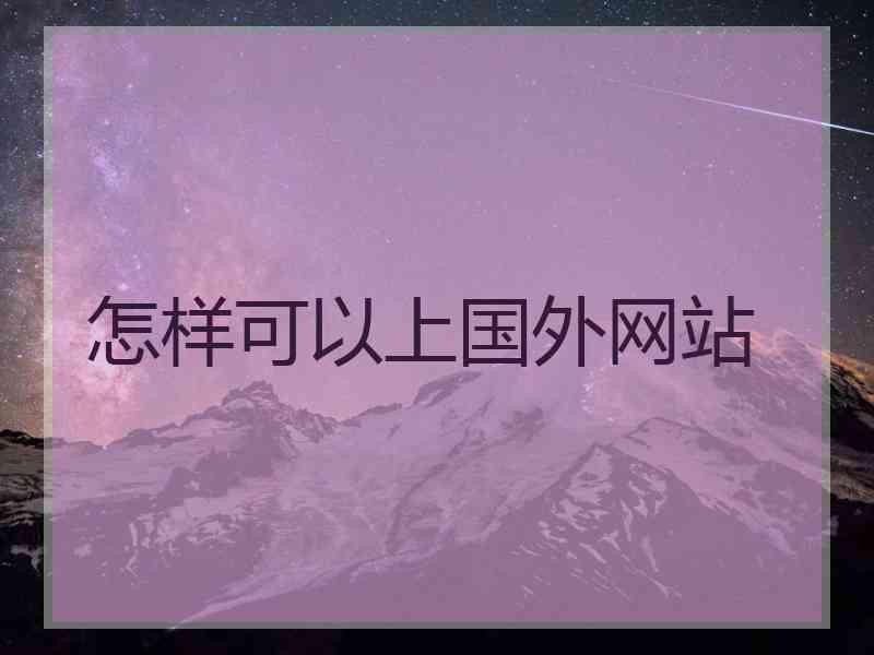 怎样可以上国外网站