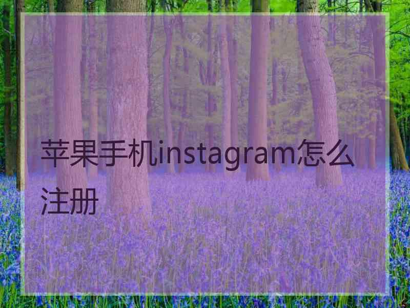 苹果手机instagram怎么注册