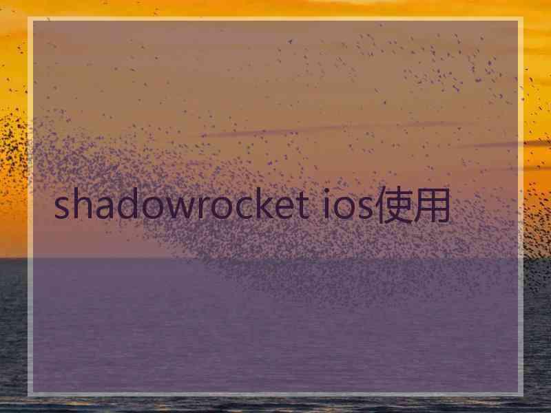 shadowrocket ios使用