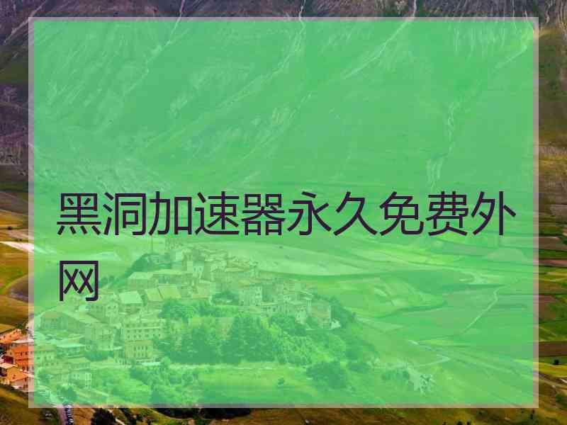 黑洞加速器永久免费外网