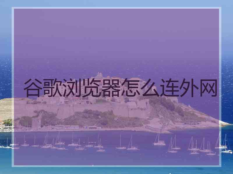 谷歌浏览器怎么连外网