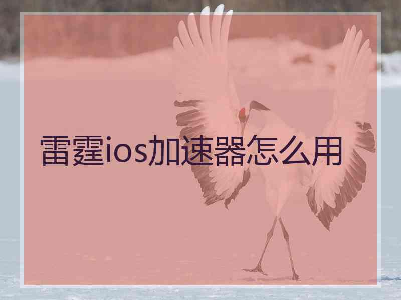 雷霆ios加速器怎么用