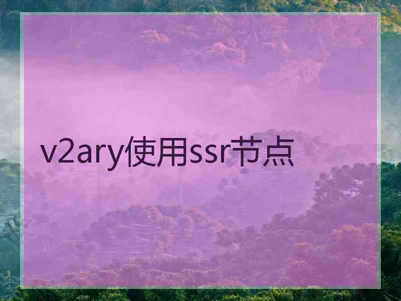 v2ary使用ssr节点