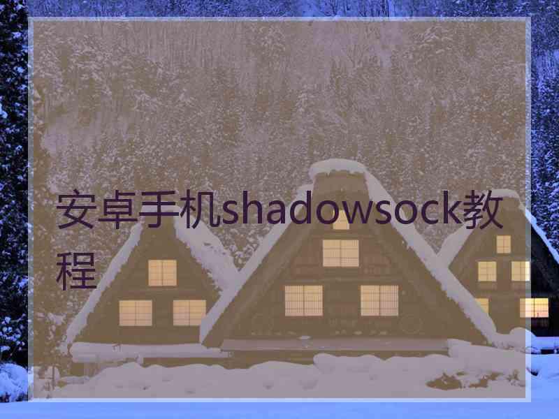 安卓手机shadowsock教程