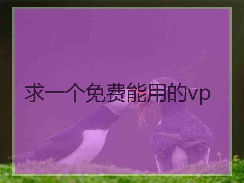 求一个免费能用的vp