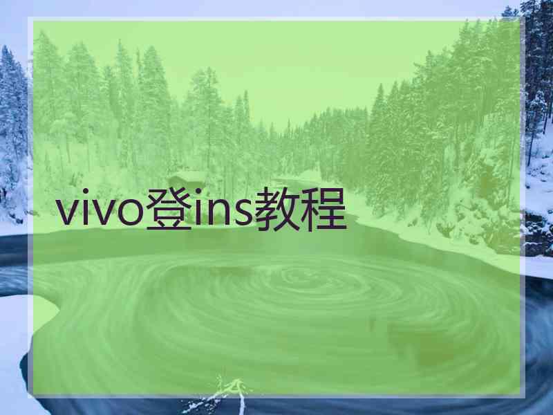 vivo登ins教程