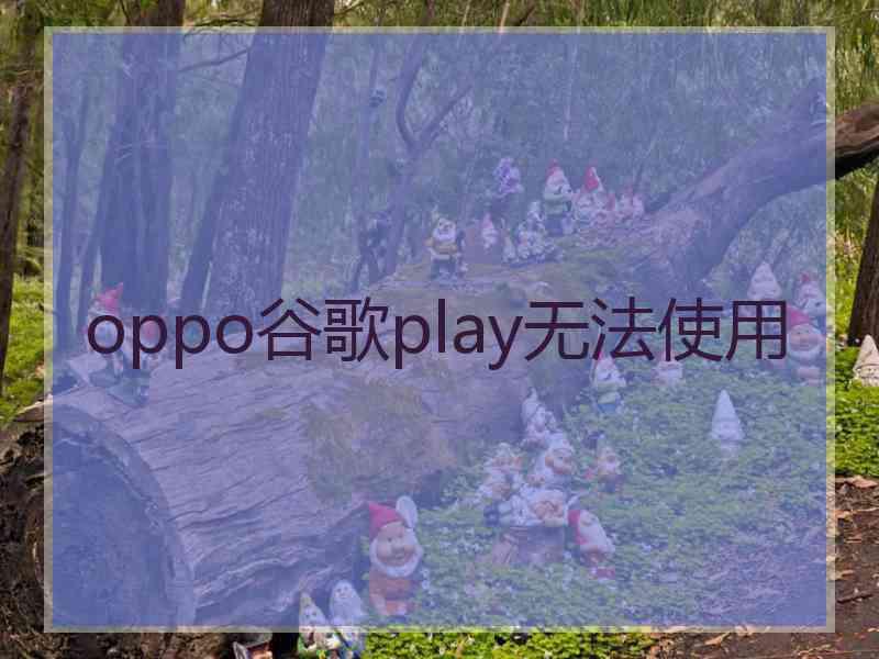 oppo谷歌play无法使用