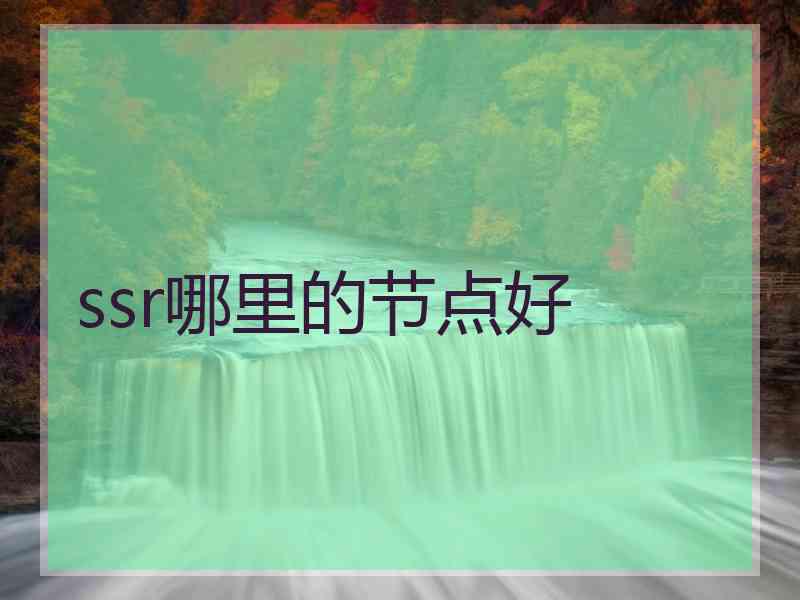 ssr哪里的节点好