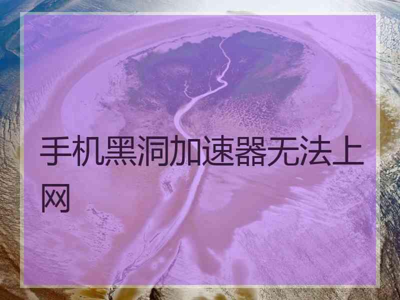 手机黑洞加速器无法上网