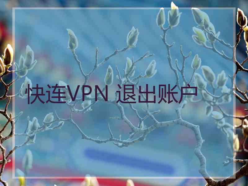 快连VPN 退出账户