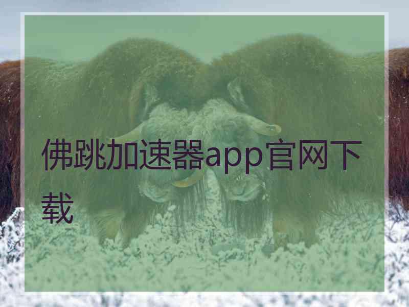 佛跳加速器app官网下载