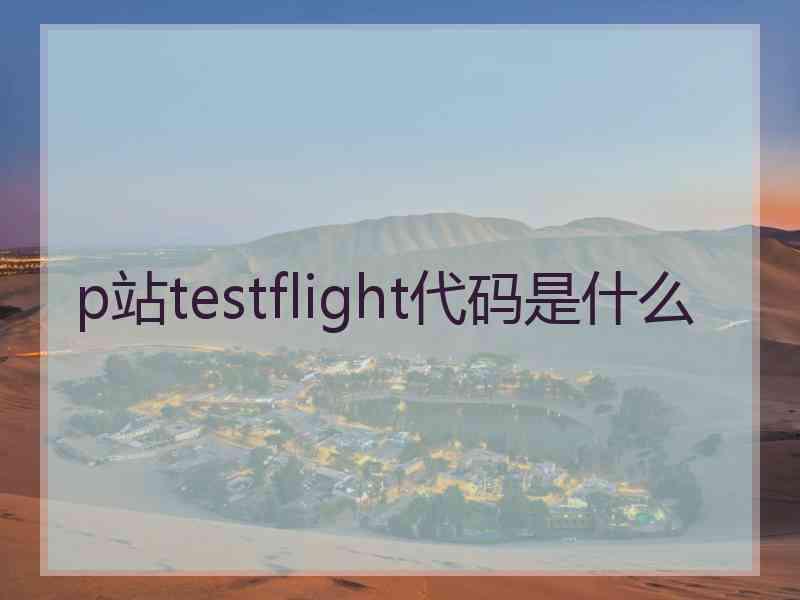 p站testflight代码是什么