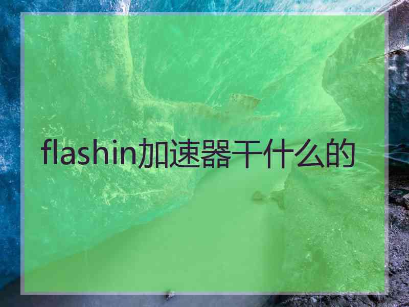 flashin加速器干什么的