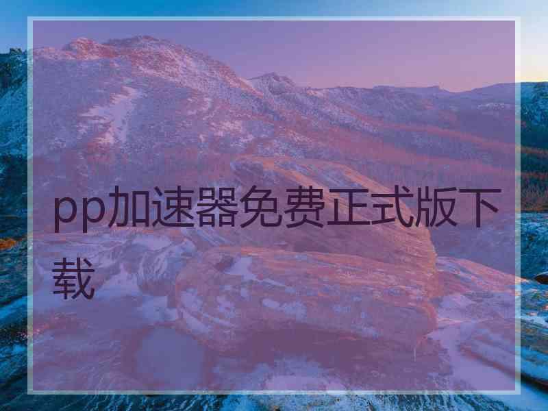 pp加速器免费正式版下载