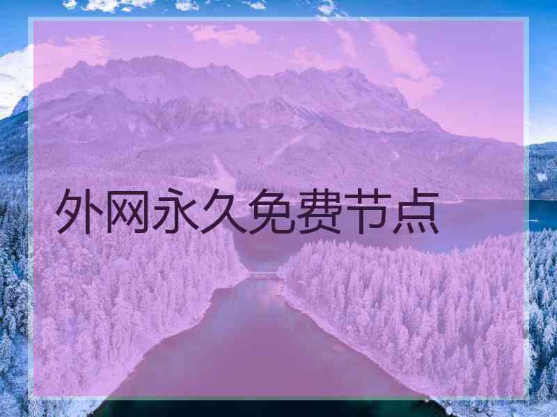 外网永久免费节点