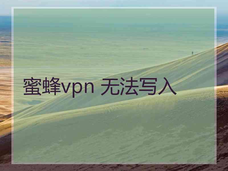 蜜蜂vpn 无法写入