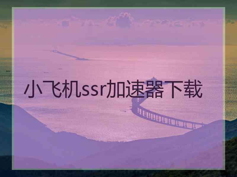 小飞机ssr加速器下载