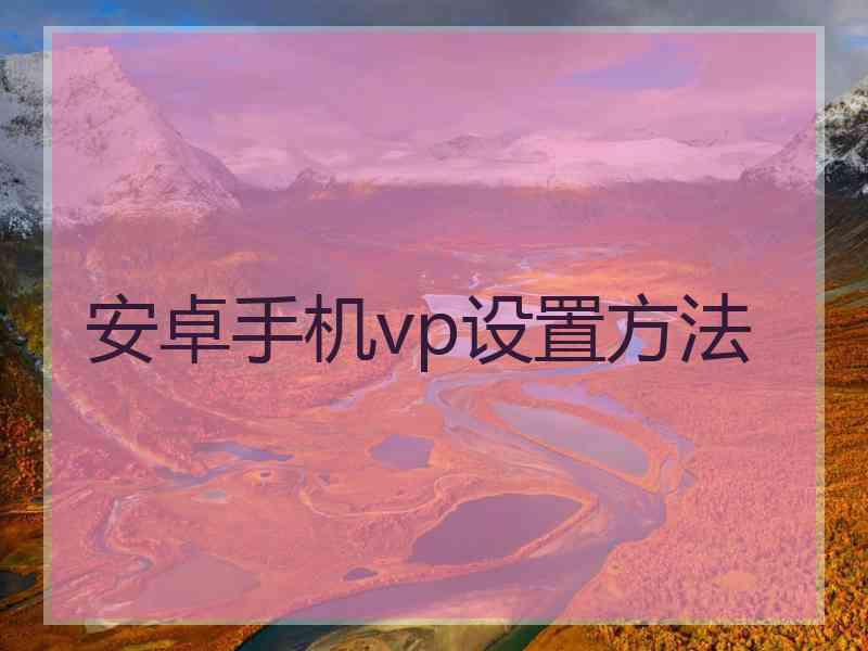 安卓手机vp设置方法