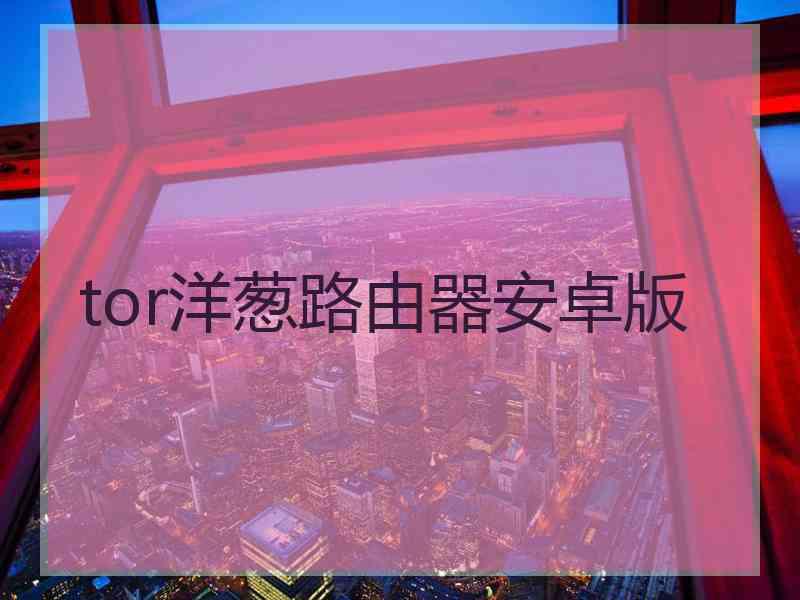 tor洋葱路由器安卓版